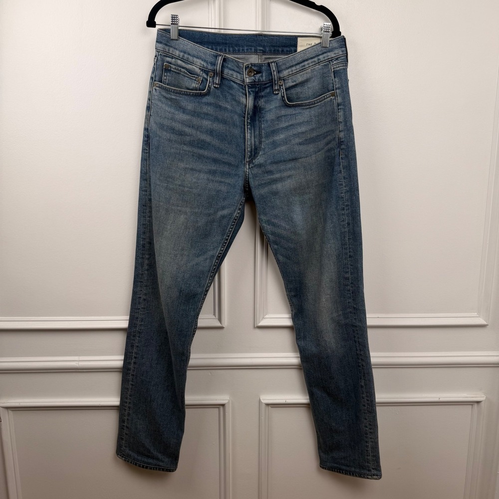 Rag & Bone Fit 2 Slim Jeans Brockie Wash Blue Stretch Denim 31x32 MED22P1223FRBO